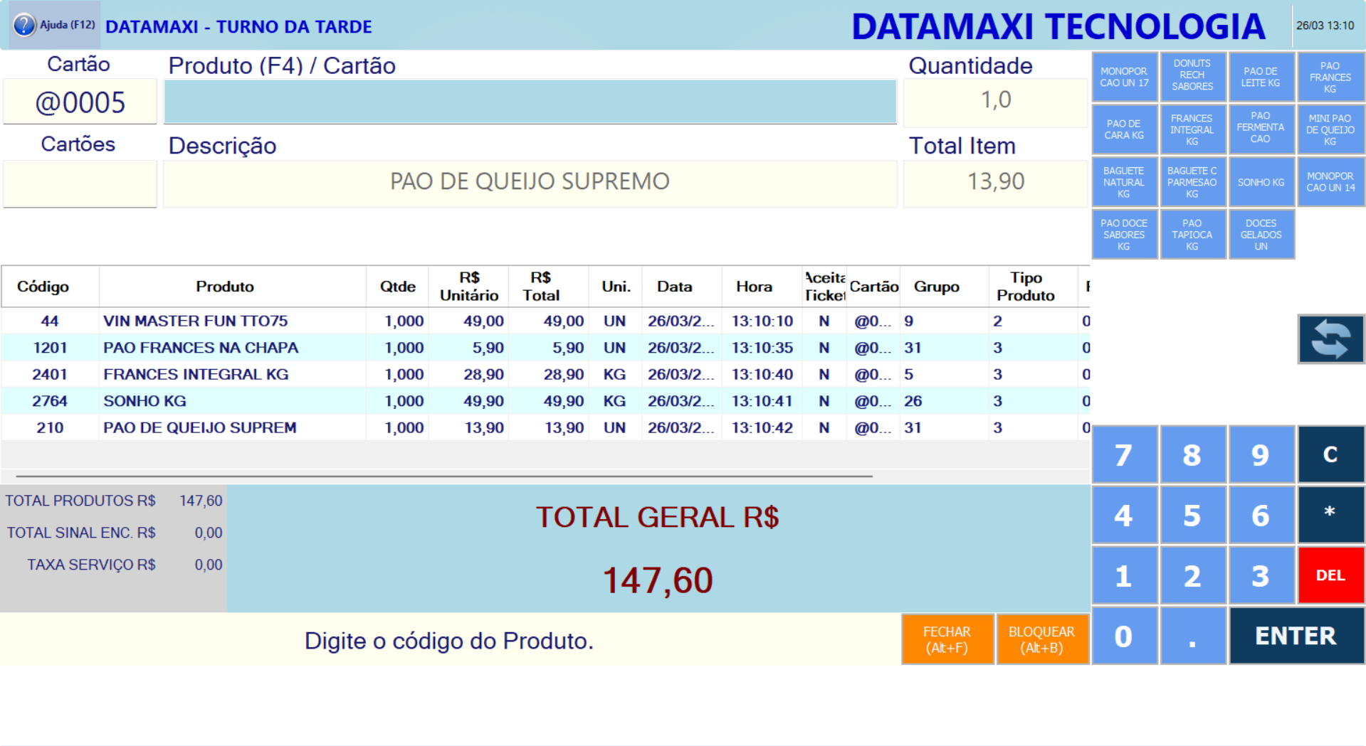 PDV Datamaxi para padarias